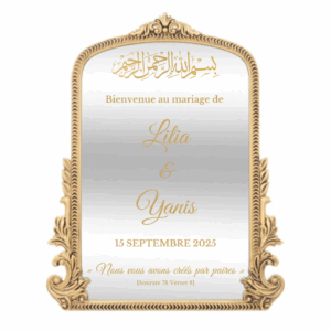 Miroir mariage bienvenue panneaux