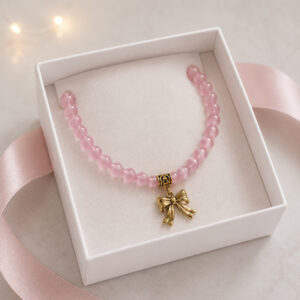 TASBIH BRACELET 33 perles - Rose ou blanc + pochon cadeau